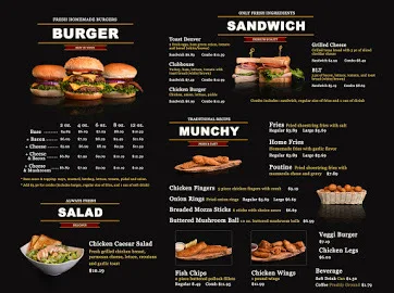 Menu, Burger Cafe & Beyond