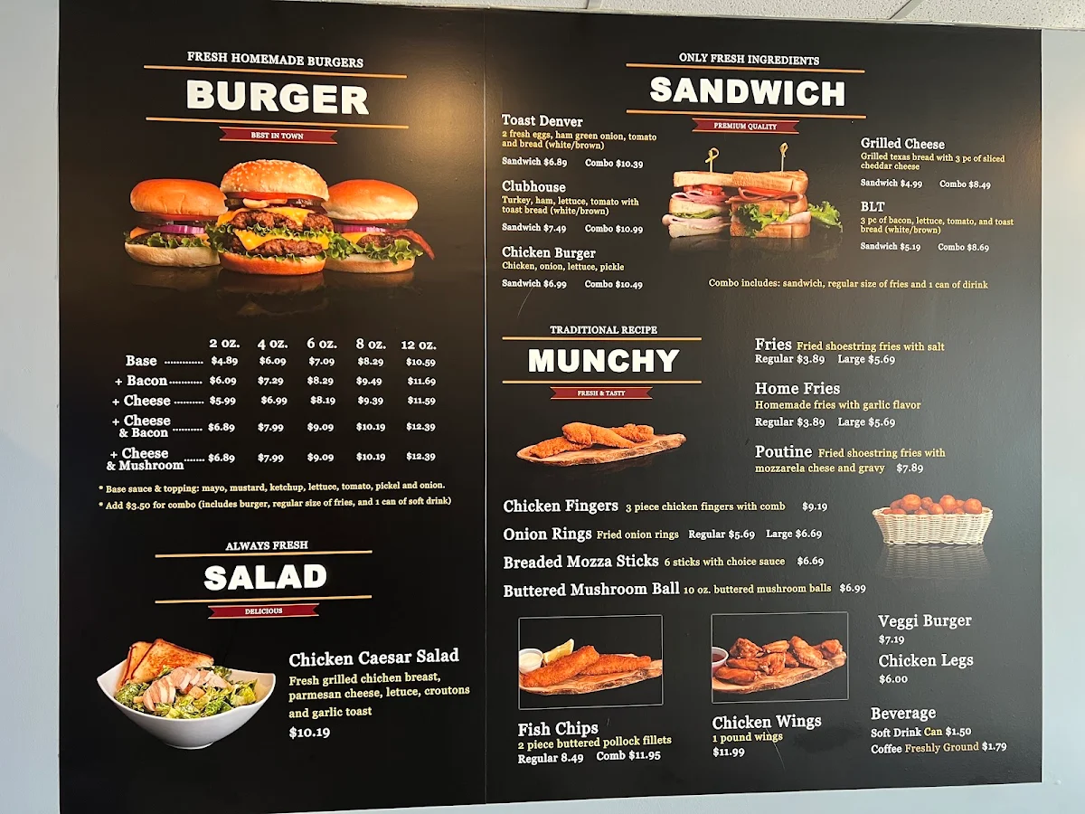 Menu, Burger Cafe & Beyond