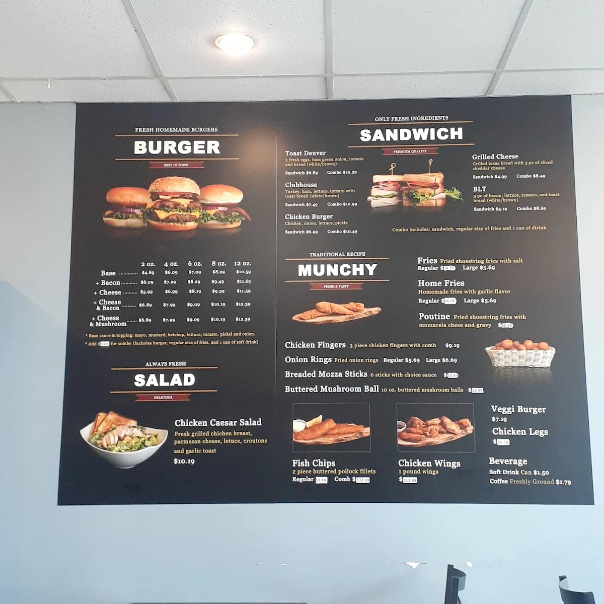 Menu, Burger Cafe & Beyond