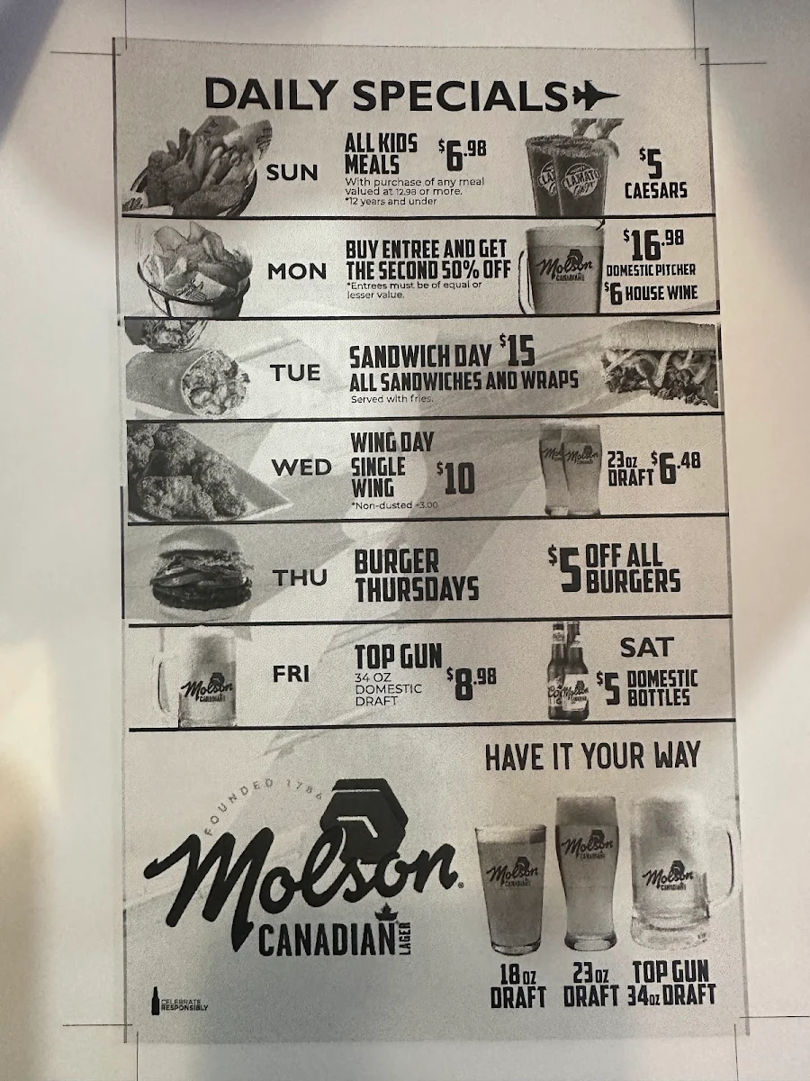 Menu, Wing'n It