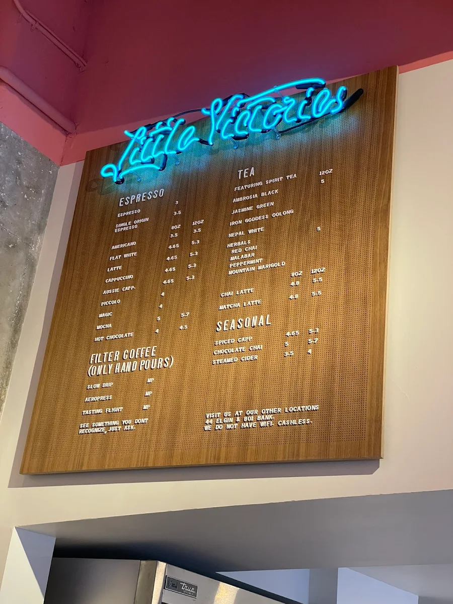 Menu, Little Victories Coffee Roasters - Queen