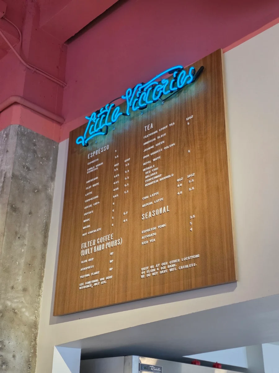 Menu, Little Victories Coffee Roasters - Queen