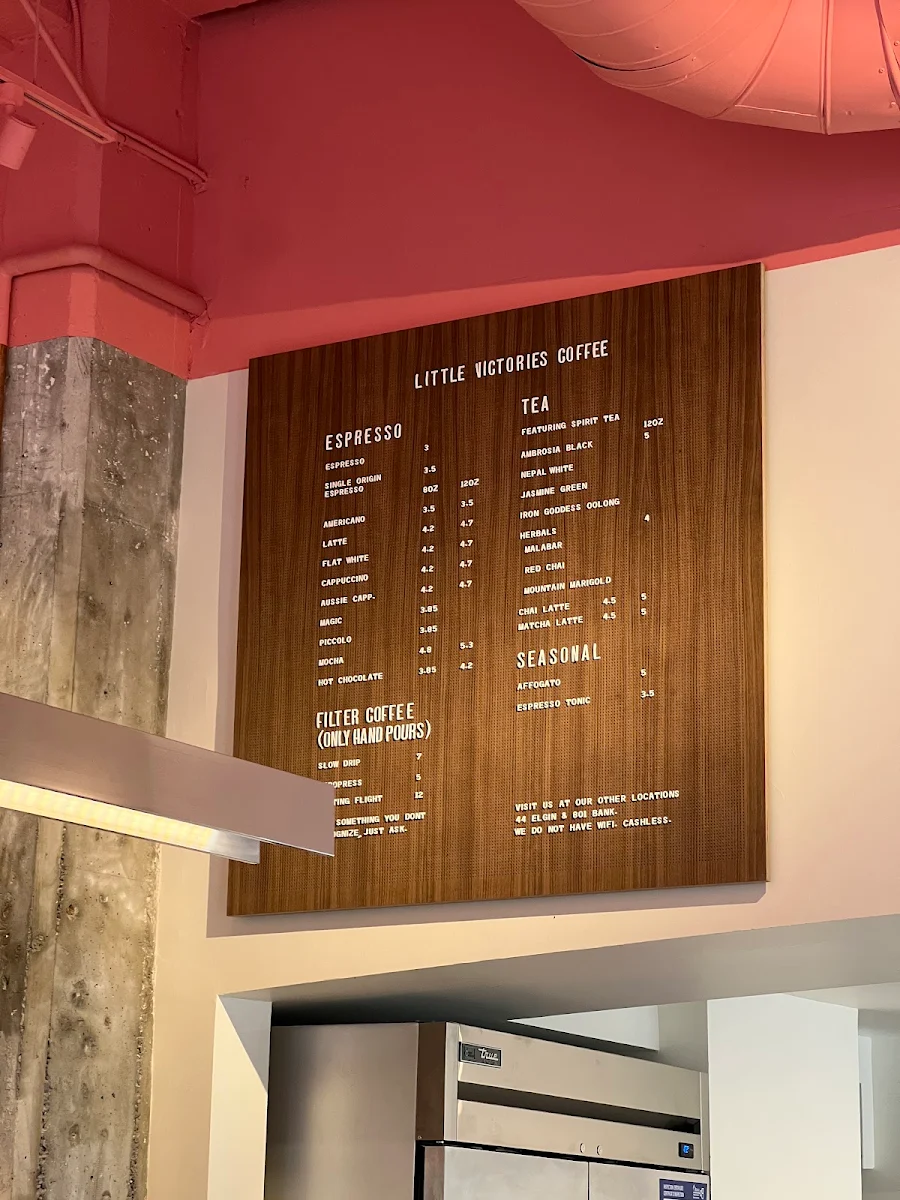 Menu, Little Victories Coffee Roasters - Queen