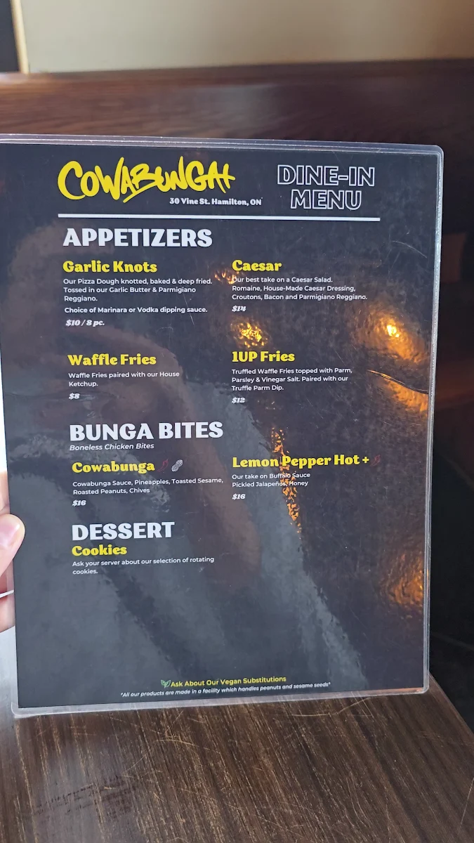 Menu, Cowabunga+