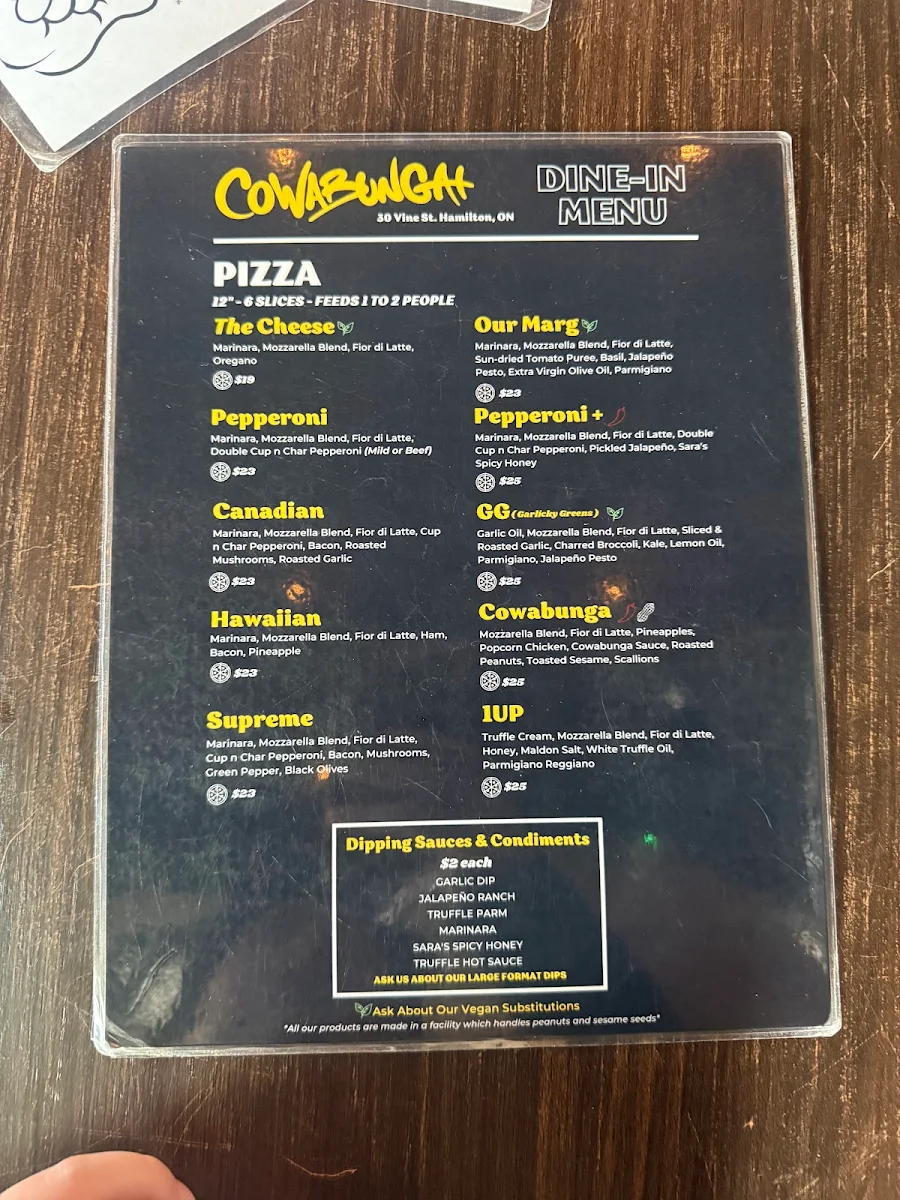 Menu, Cowabunga+