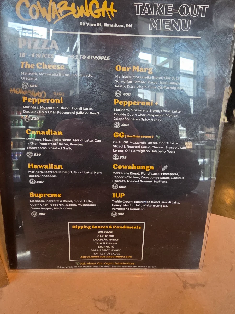 Menu, Cowabunga+