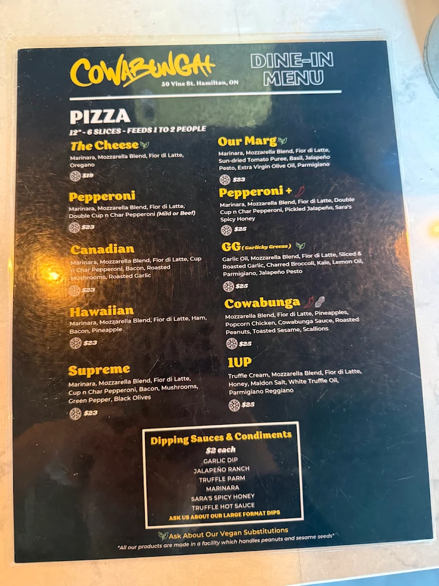 Menu, Cowabunga+