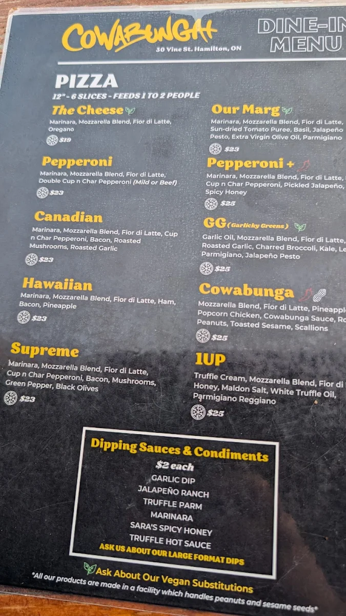 Menu, Cowabunga+
