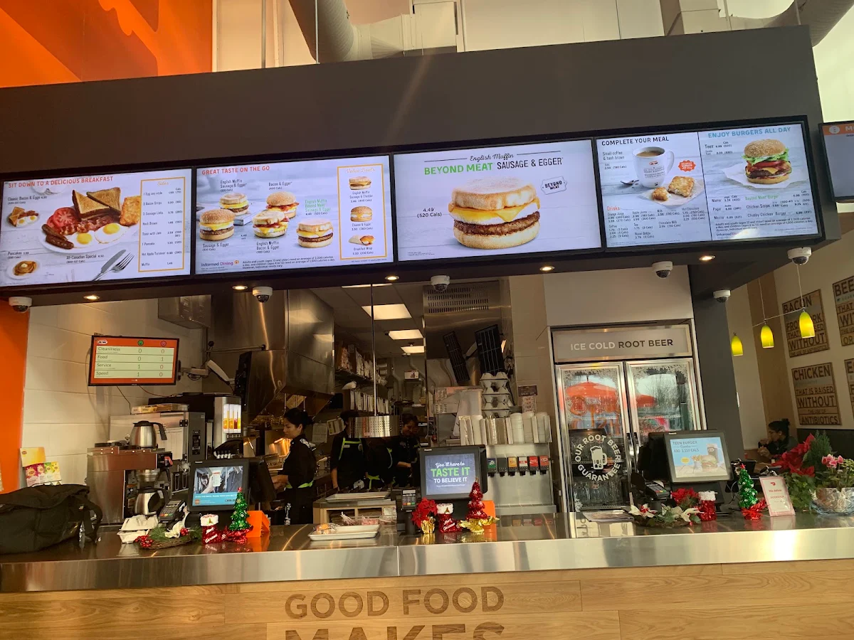Menu, A&W Canada