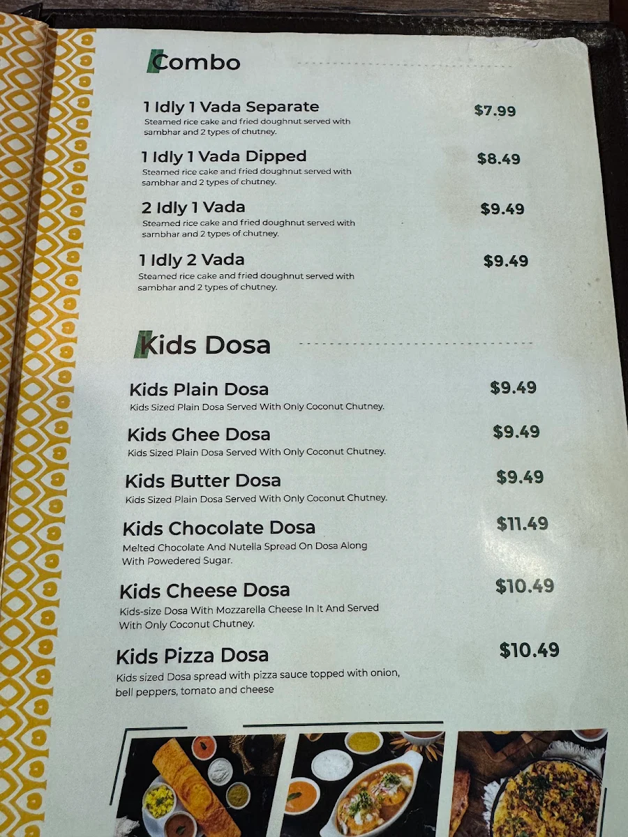 Menu, Indian Spice