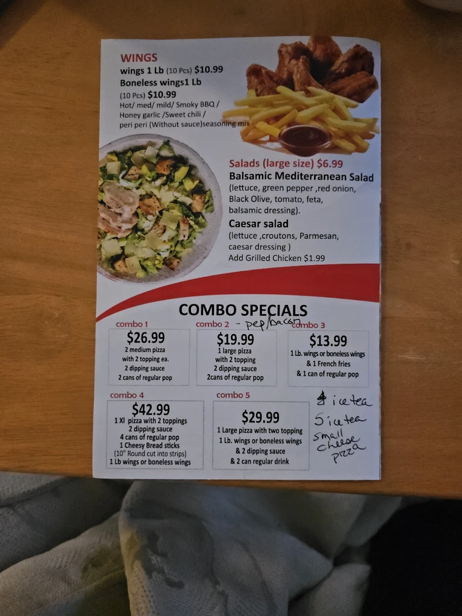 Menu, Everett Pizza House