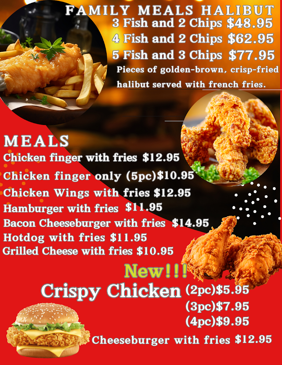 Menu, Captain Neel's Fish & Chips