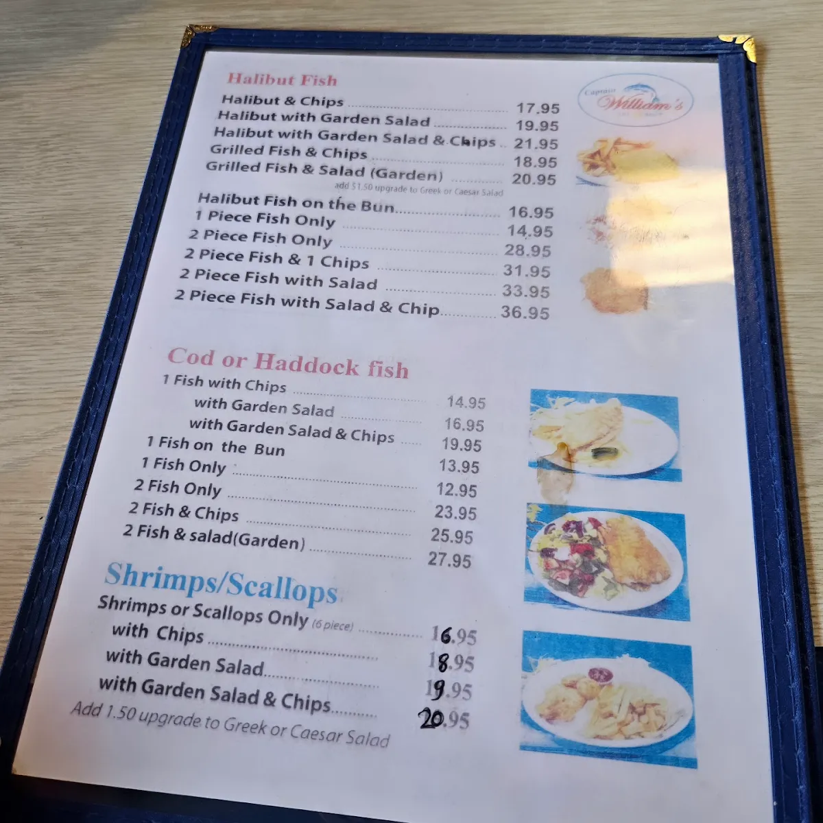Menu, Captain Neel's Fish & Chips
