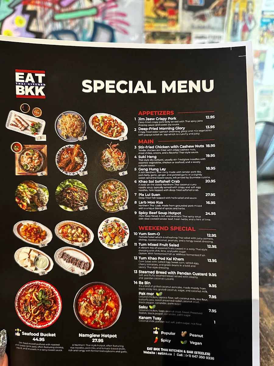 Menu, EAT BKK Thai Kitchen & Bar (Steeles)