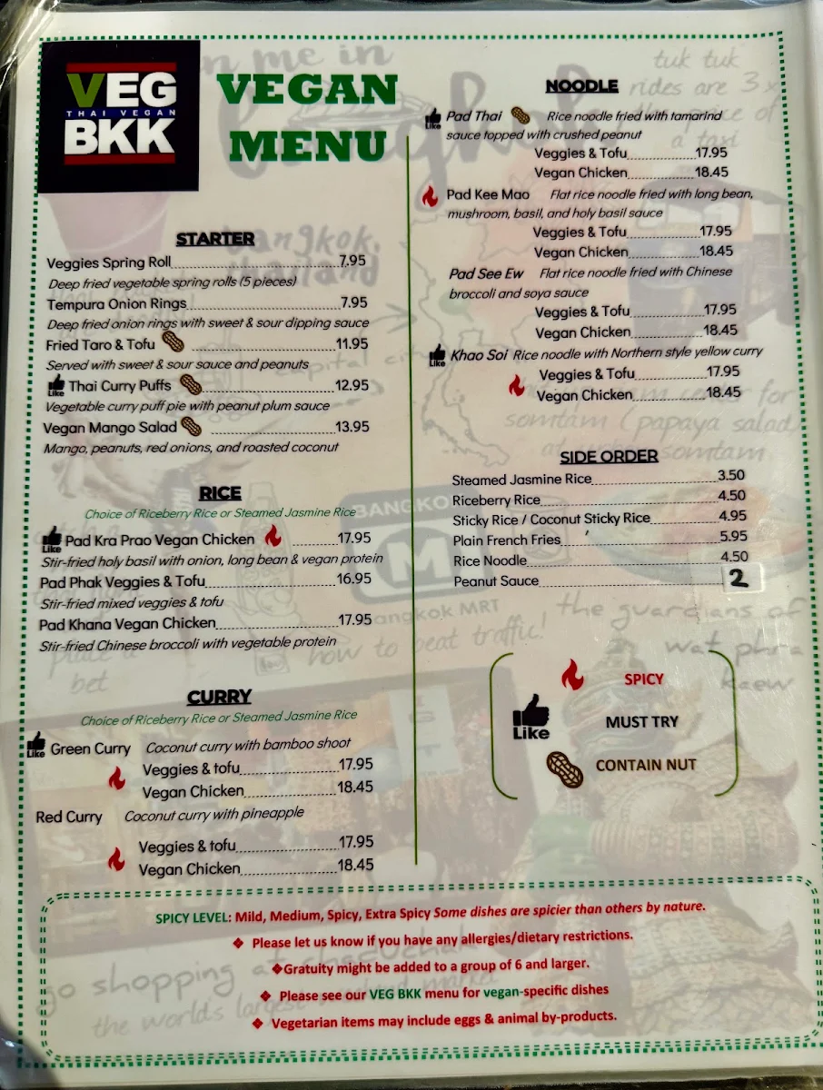 Menu, EAT BKK Thai Kitchen & Bar (Steeles)