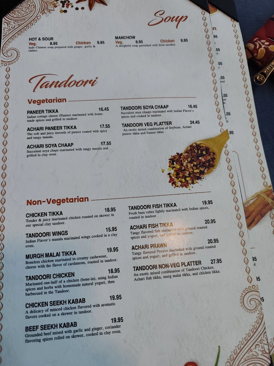 Menu, Indian Flavors Restaurant - Golden