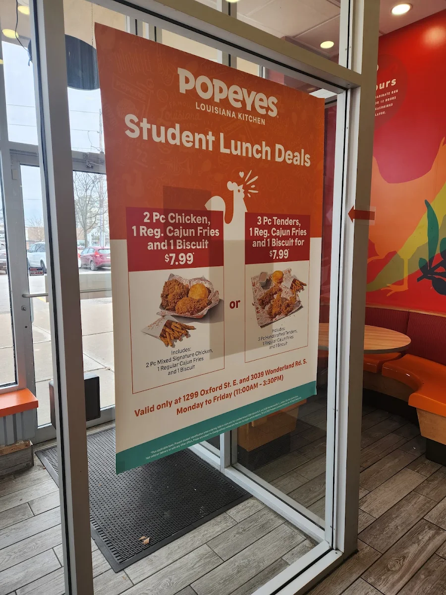 Menu, Popeyes Louisiana Kitchen