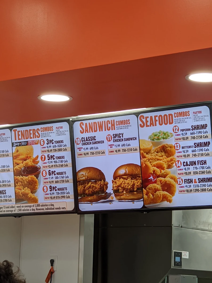 Menu, Popeyes Louisiana Kitchen
