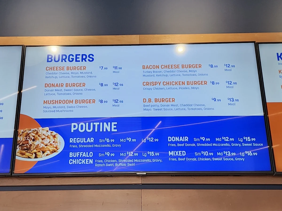 Menu, Donair Bros