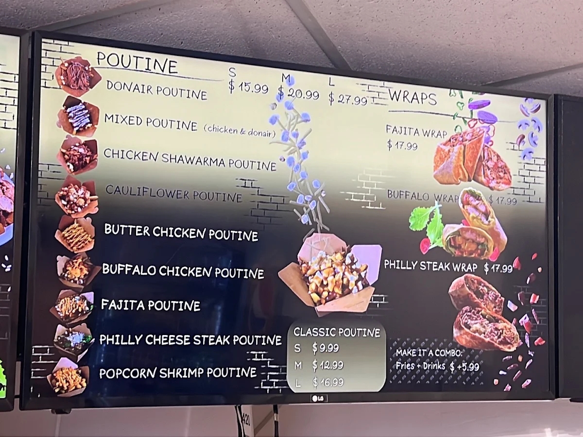 Menu, Big H Shawarma & Poutine
