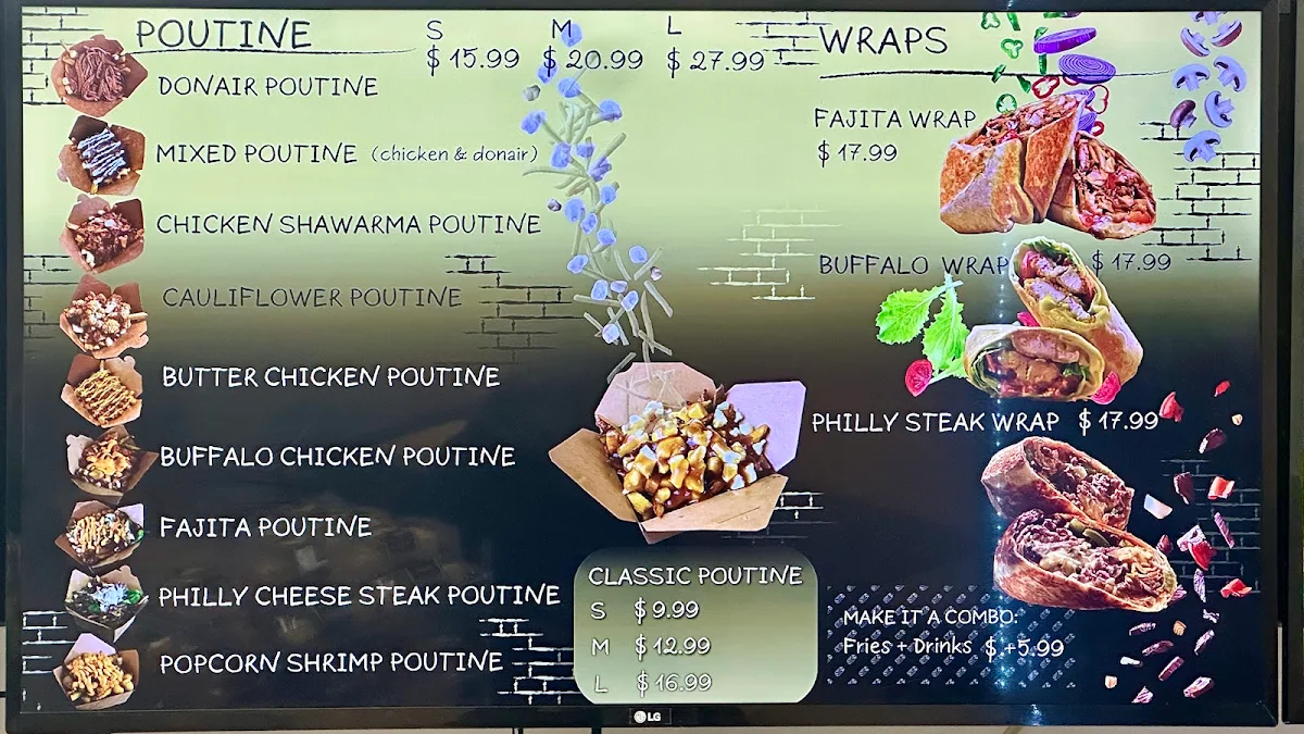 Menu, Big H Shawarma & Poutine