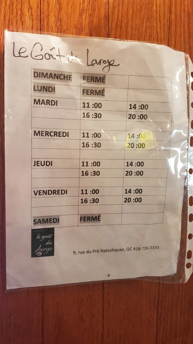 Menu, The Taste of the Sea