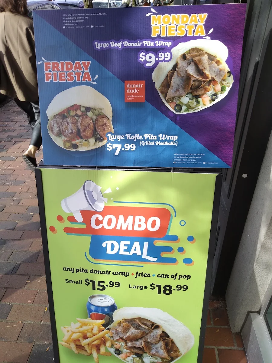 Menu, Donair Dude