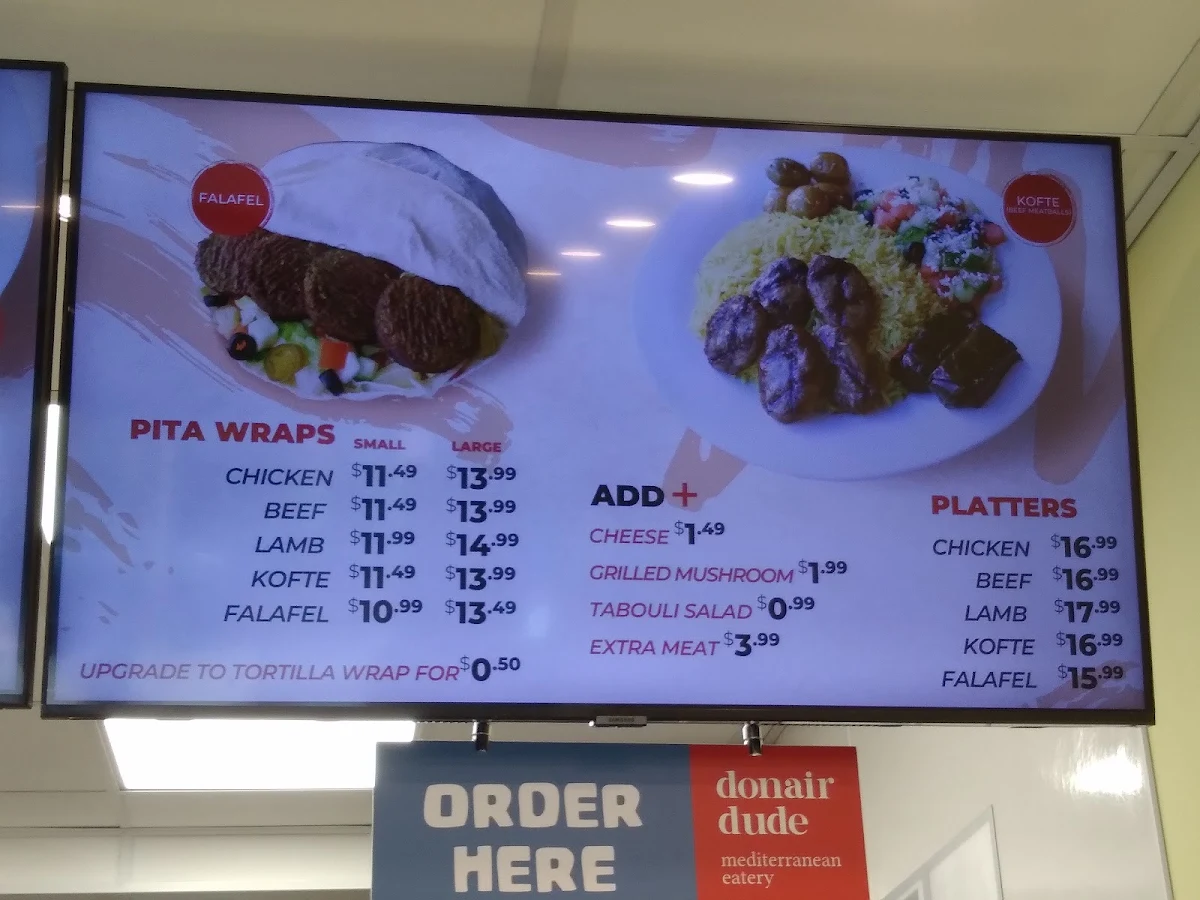 Menu, Donair Dude
