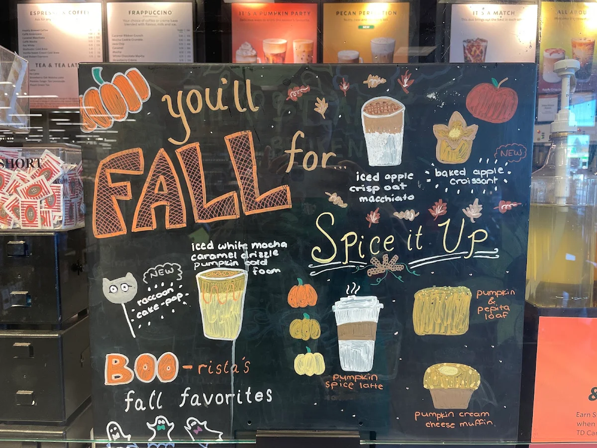 Menu, Starbucks Coffee Company