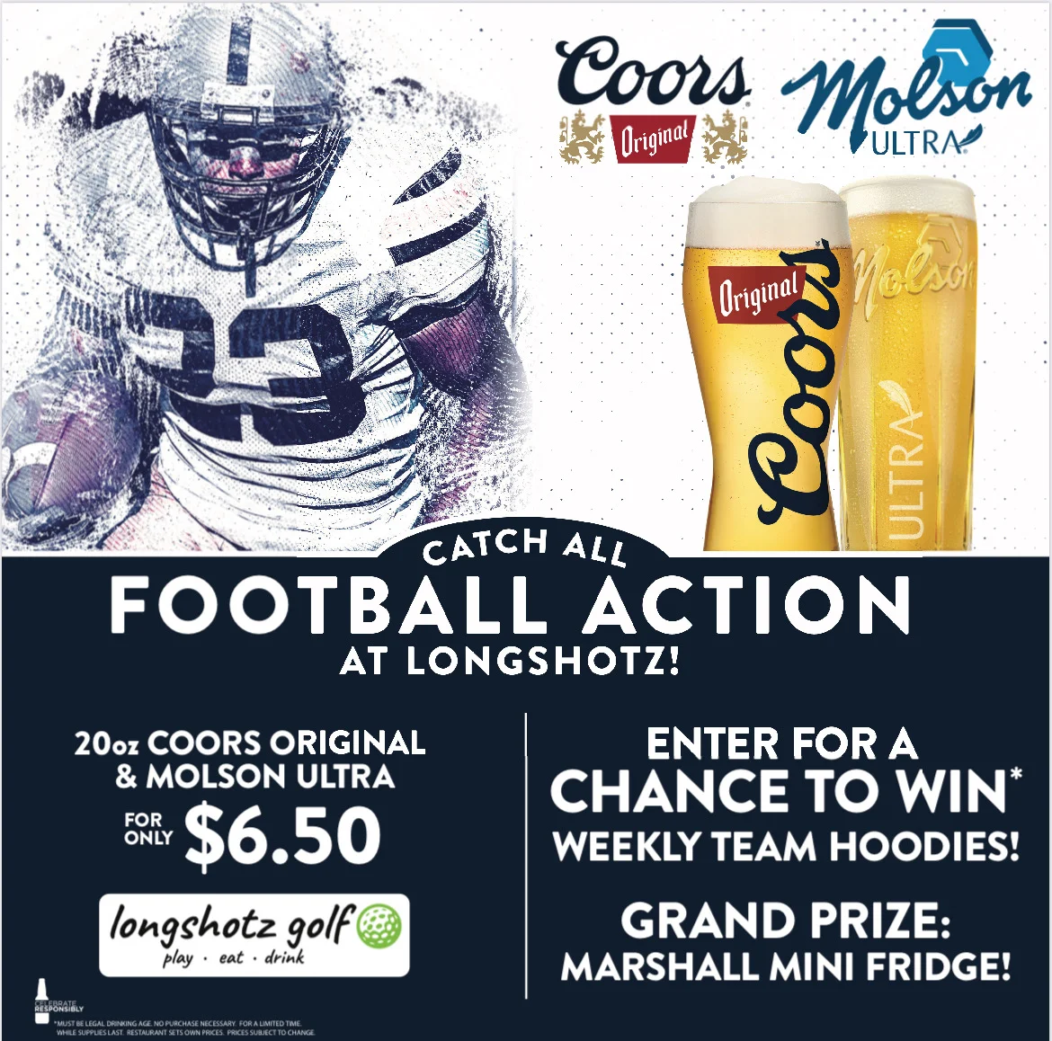 Menu, Longshotz Sports Bar