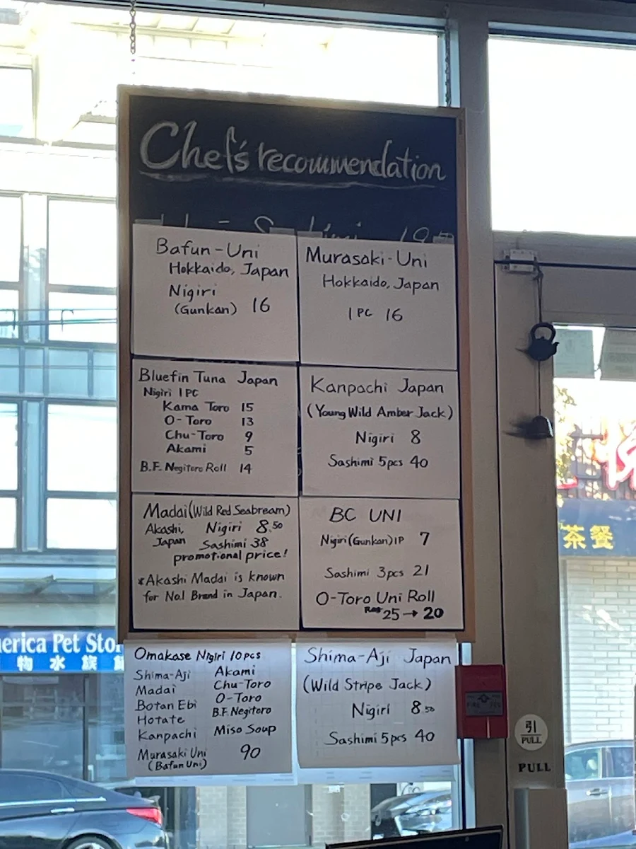 Menu, Sushi By Yuji