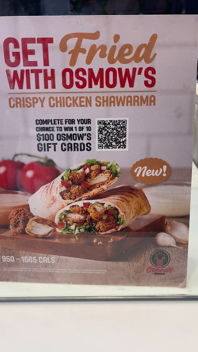 Menu, Osmow's Shawarma