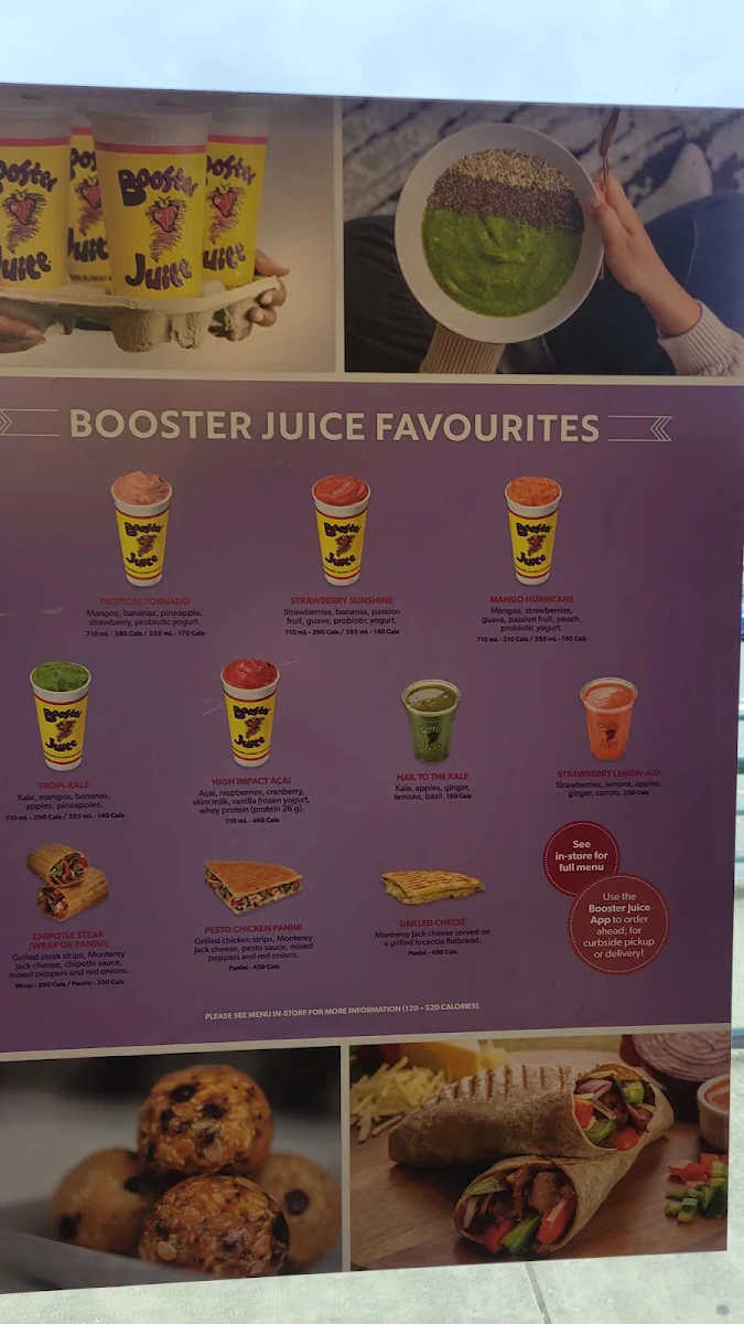 Menu, Booster Juice
