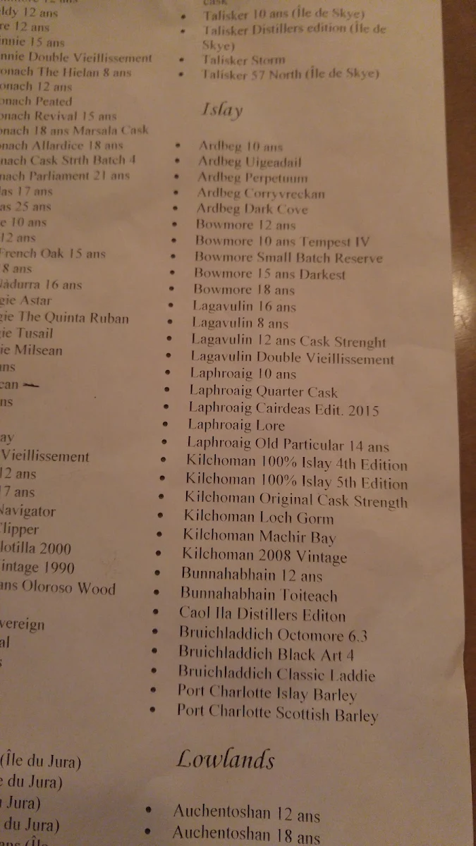 Menu, Fou Aeliés