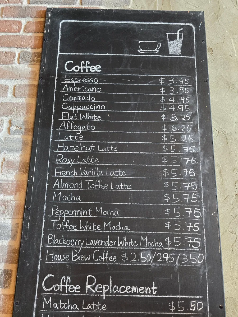 Menu, Chillax Coffee