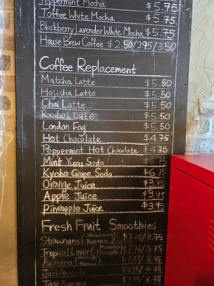 Menu, Chillax Coffee