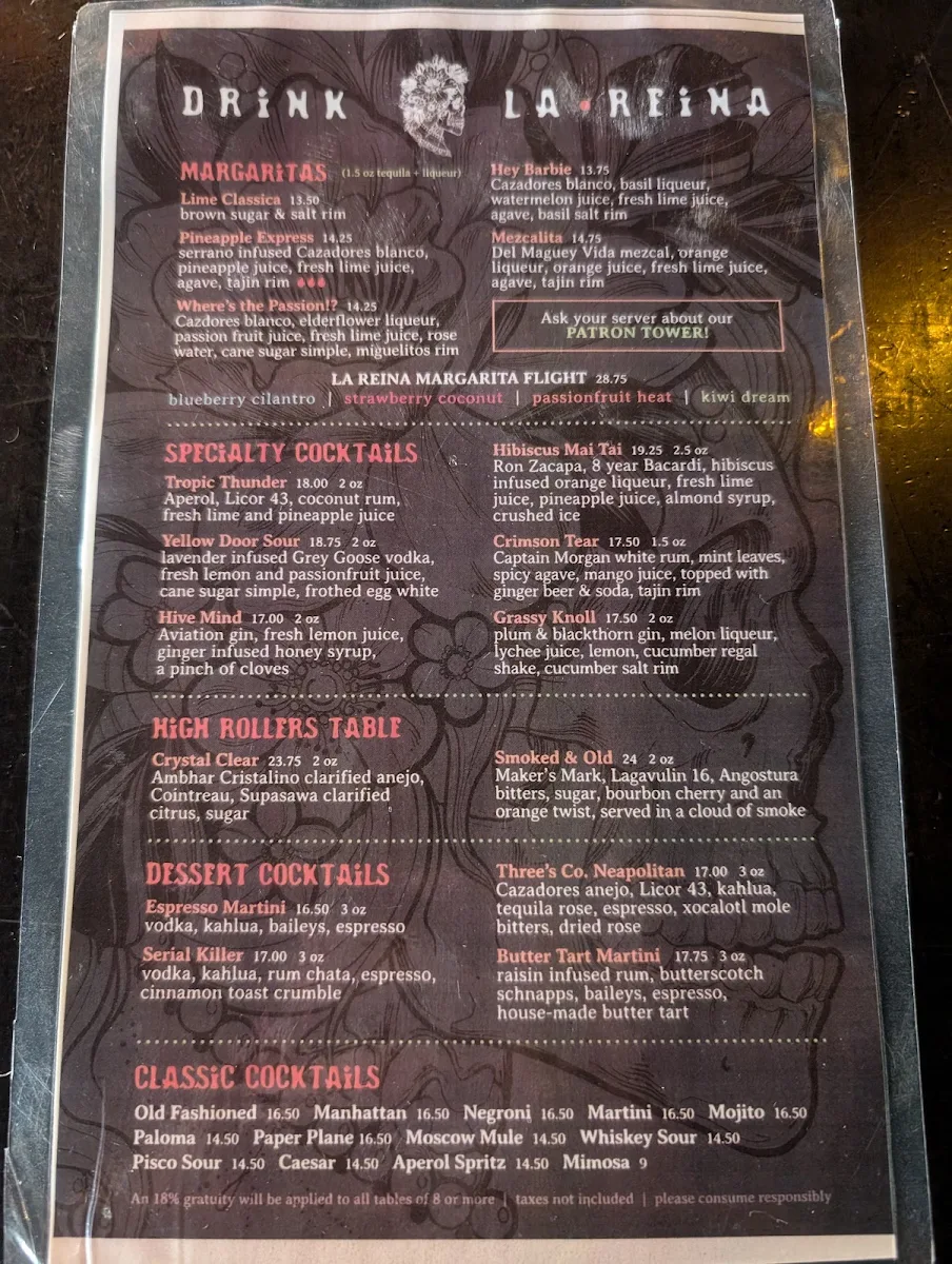 Menu, La Reina