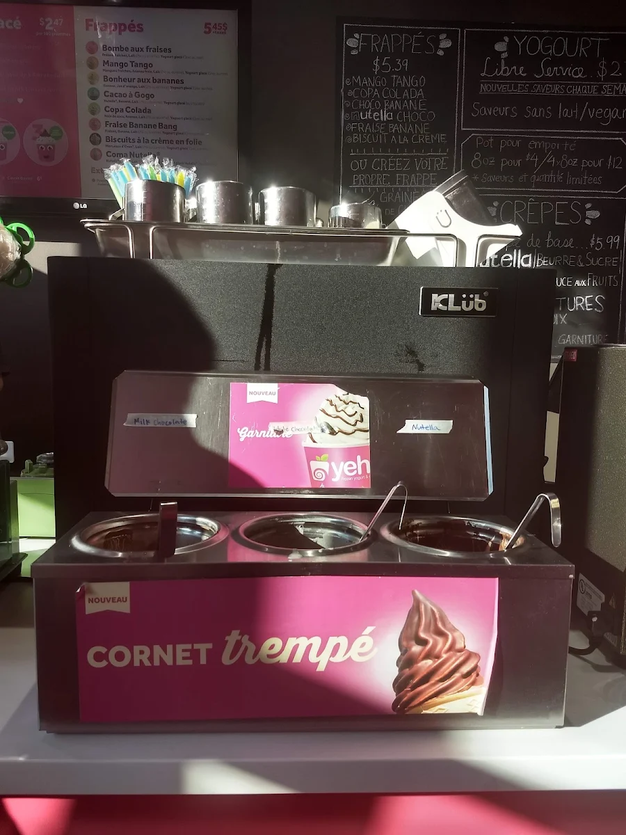 Menu, Yeh! Frozen Yogurt