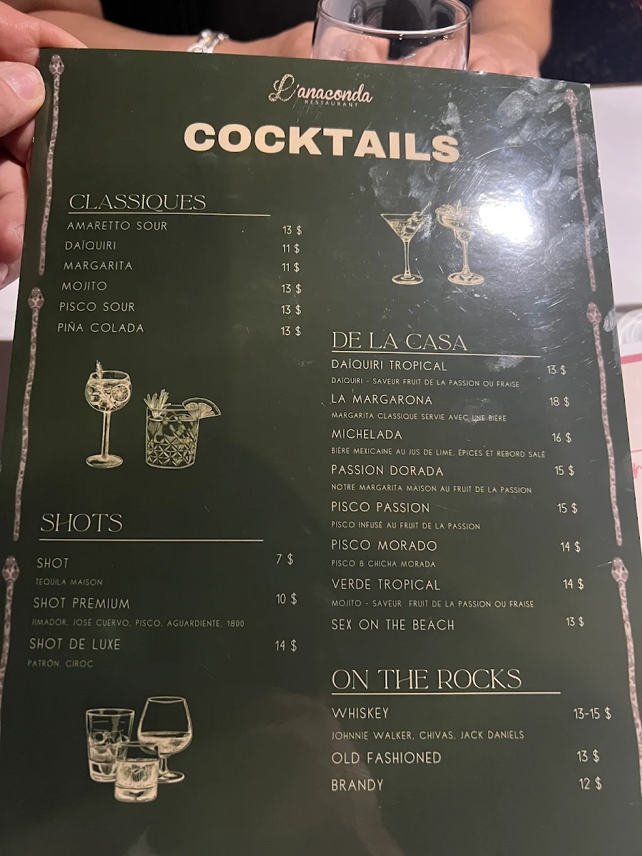 Menu, L'Anaconda