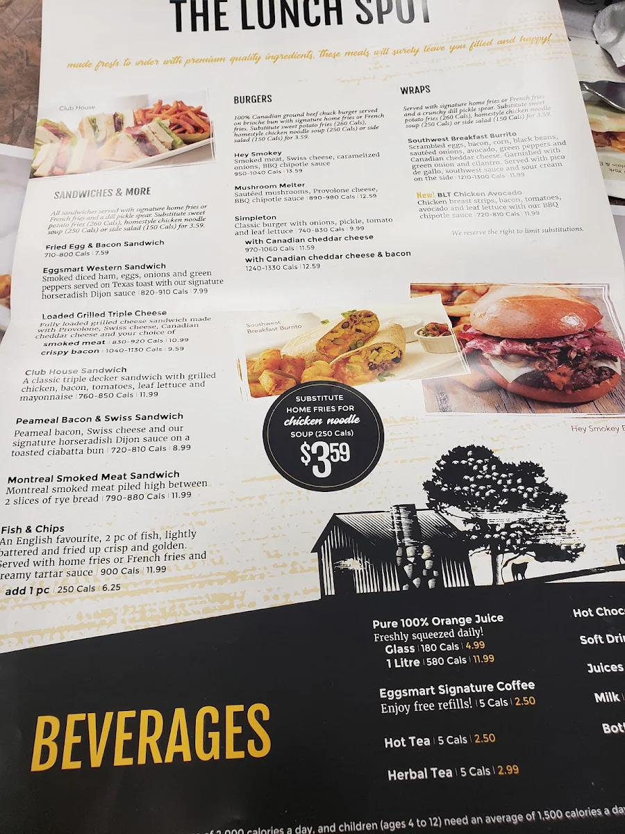 Menu, Eggsmart