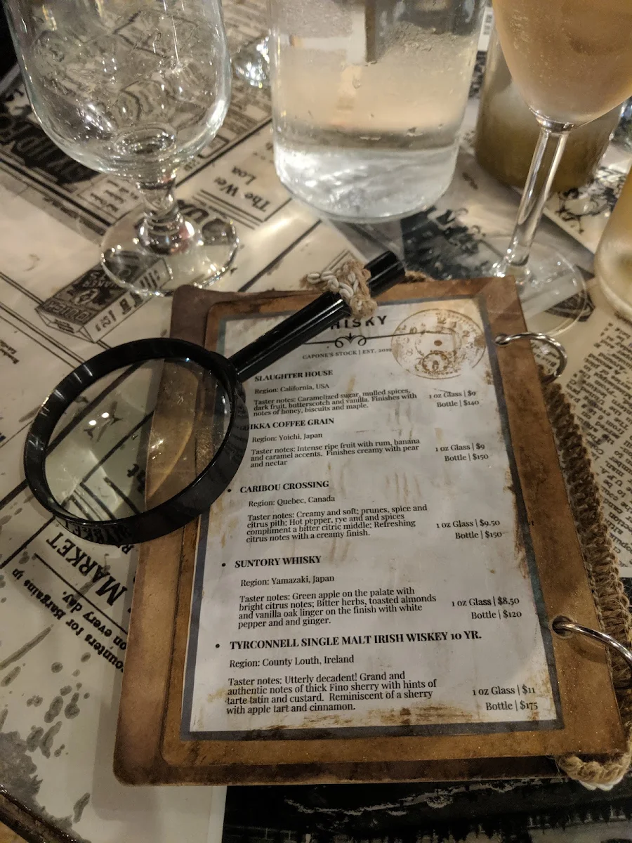 Menu, Sweet Capone's Italian Bakery and Cannoli Shop