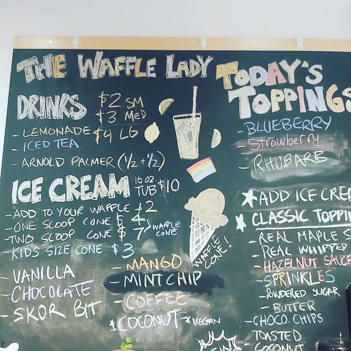 Menu, The Waffle Lady