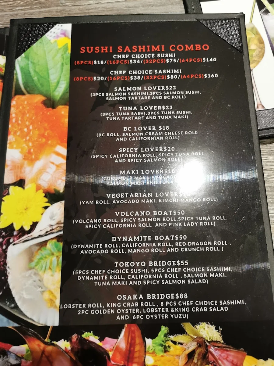 Menu, Shoyu Sushi