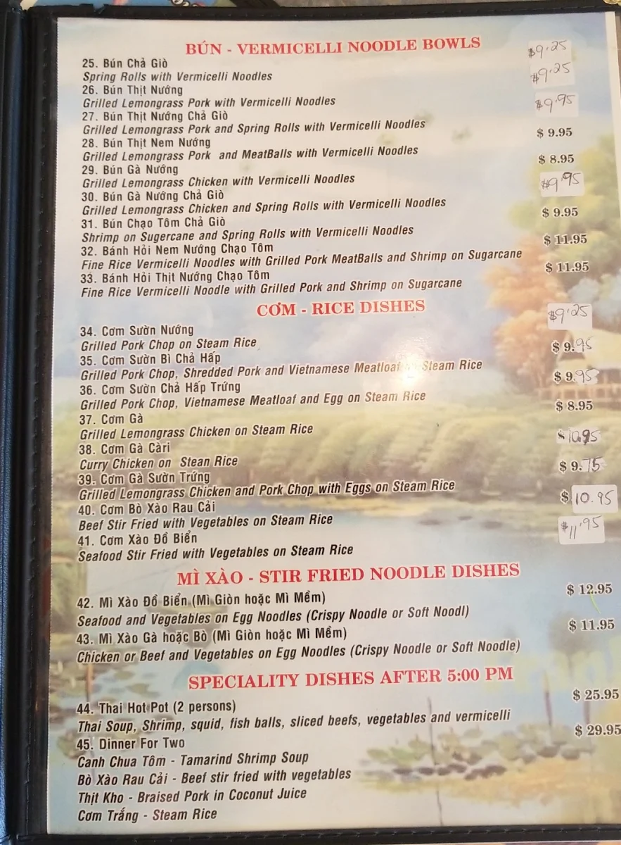 Menu, Pho 88 Restaurant