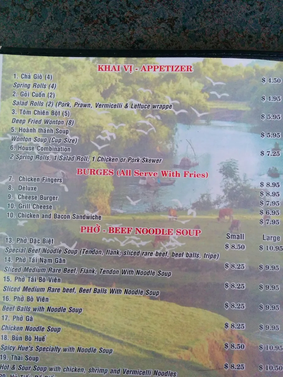Menu, Pho 88 Restaurant
