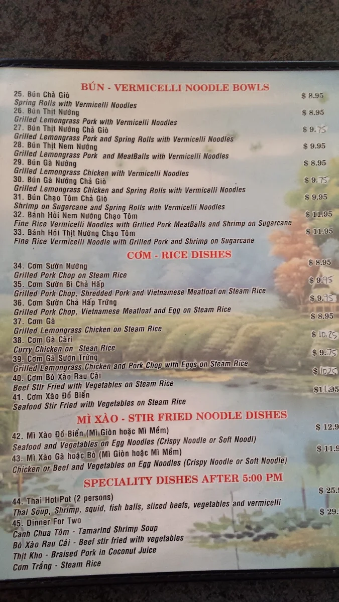 Menu, Pho 88 Restaurant