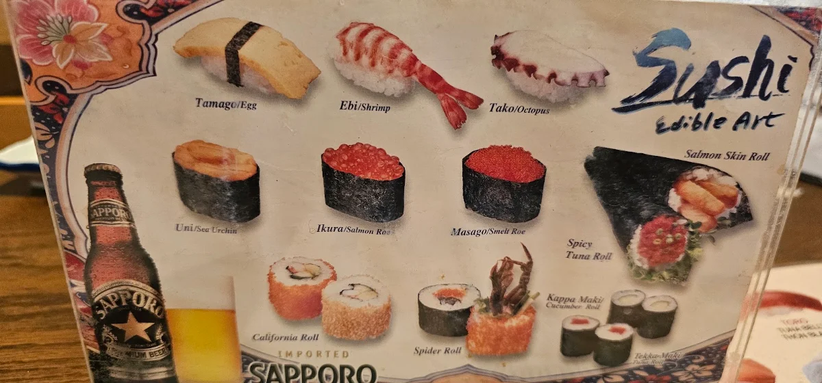 Menu, Niwa Japanese Restaurant