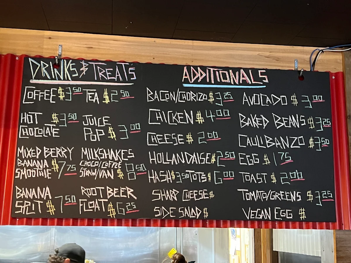 Menu, B&T's Hard Knock Cafe
