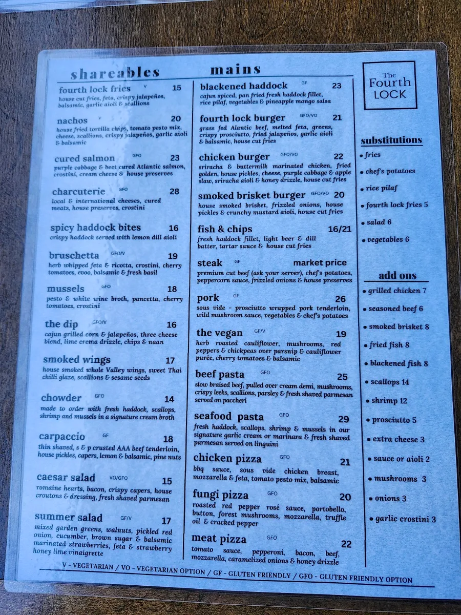 Menu, The Fourth Lock