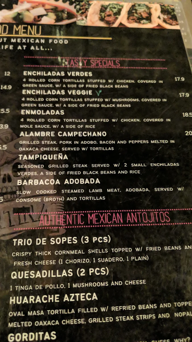 Menu, La cantina del pueblo